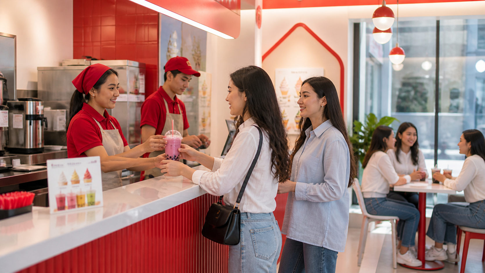 Современное кафе с мороженым и bubble tea в Ташкенте